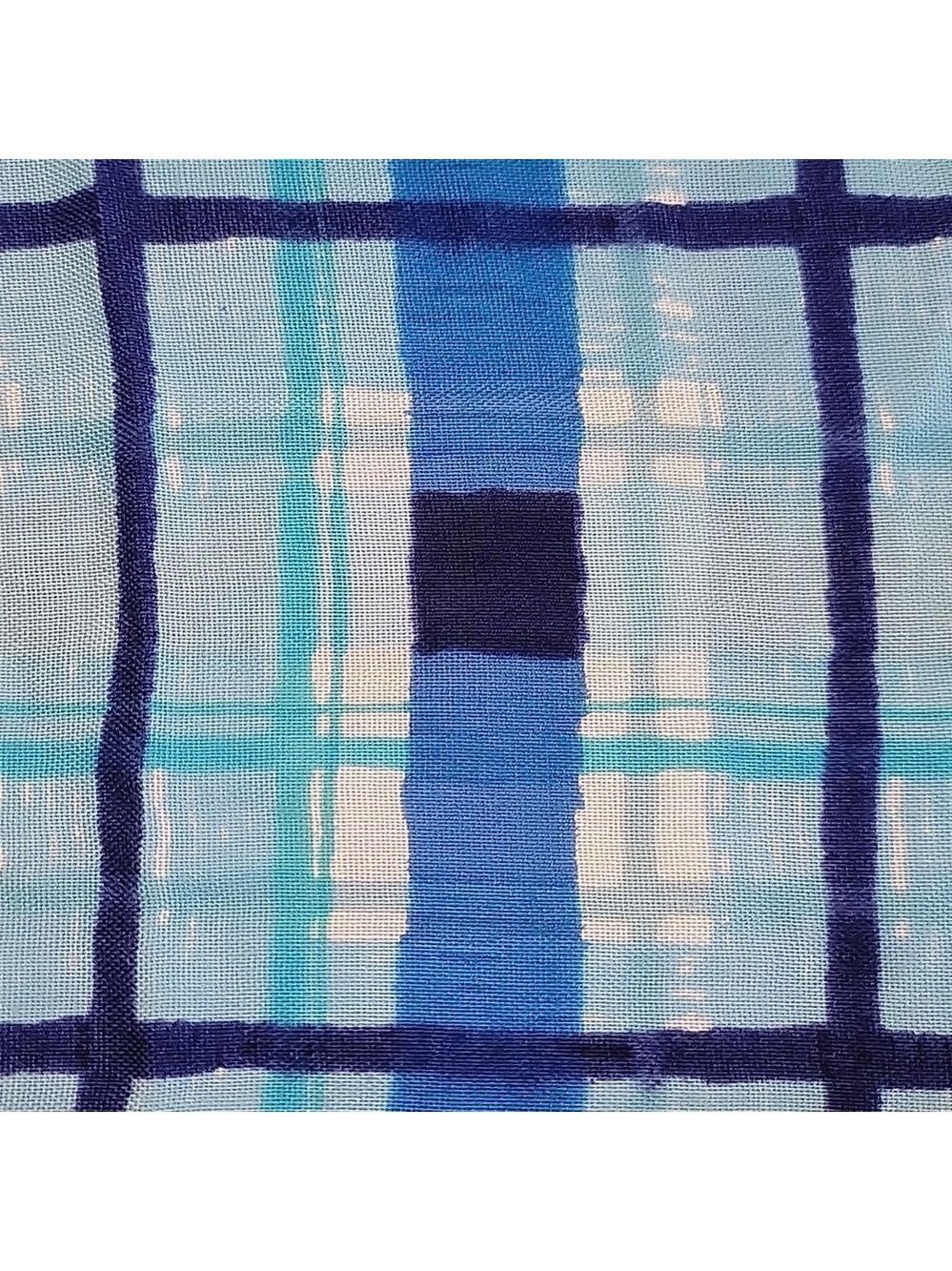 Liz Claiborne Rayon Plaid Scarf In Blues And Turquoise EUC